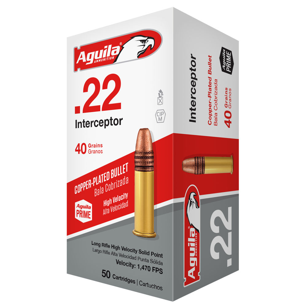 Aguila - Interceptor - .22LR - AMMO 22 LR INTERCEPTOR SP 40GR 50RD/BX for sale