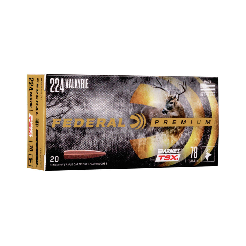 Federal - Premium - CENTERFIRE 224VALK 78GR BARNES TSX 20/BX for sale