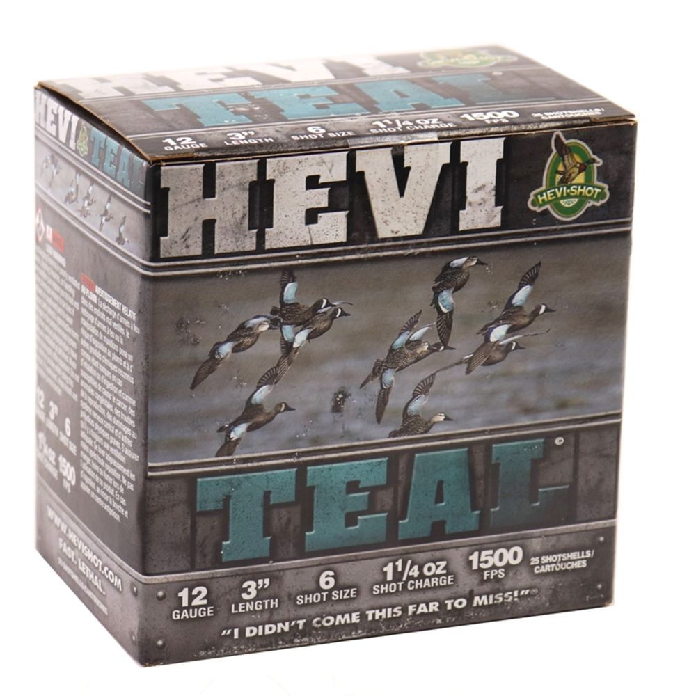 hevishot - Hevi-Teal - 12 Gauge 3" - HEVI TEAL 12GA 3IN 1 1/4OZ 6 25/BX for sale