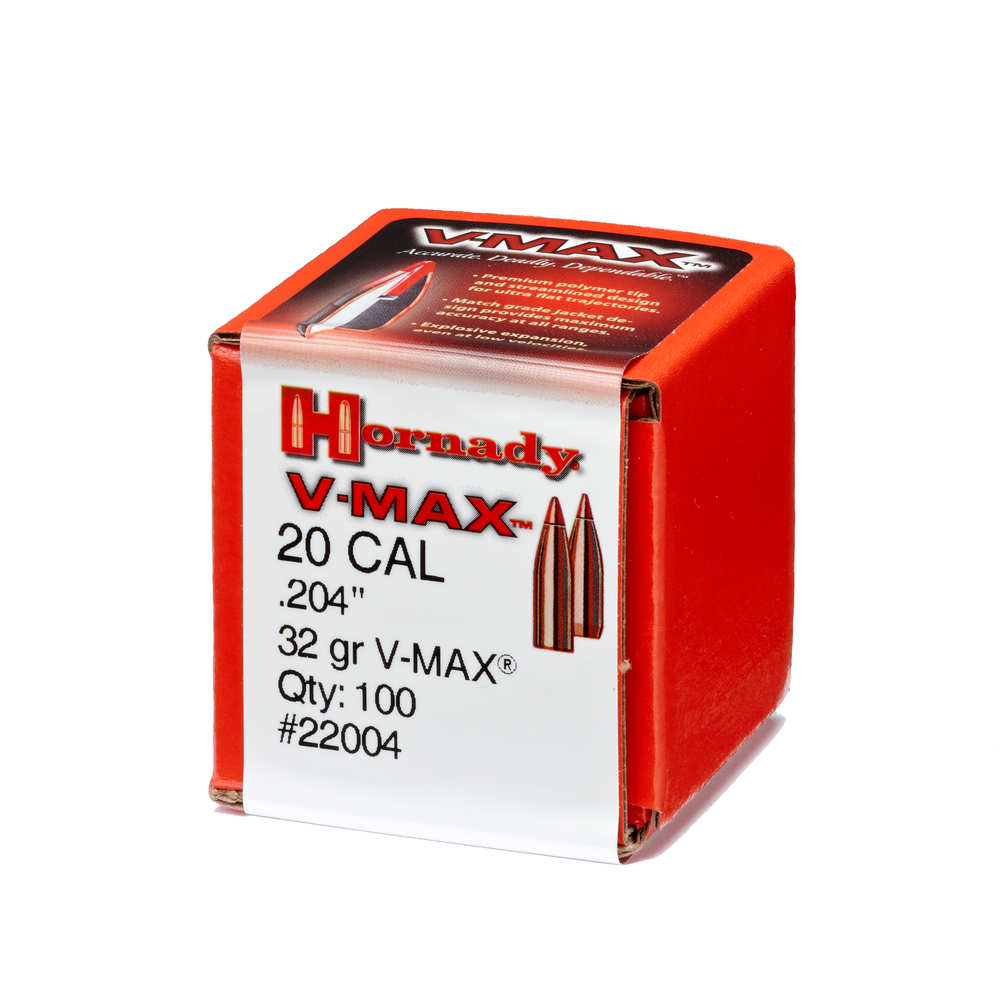 Hornady - V-Max - BULLET 20 CAL 204 32GR V-MAX 100/BX for sale