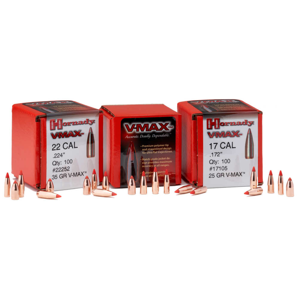 Hornady - V-Max - BULLET VMAX 22CAL 224 53GR VMAX 100RD/BX for sale