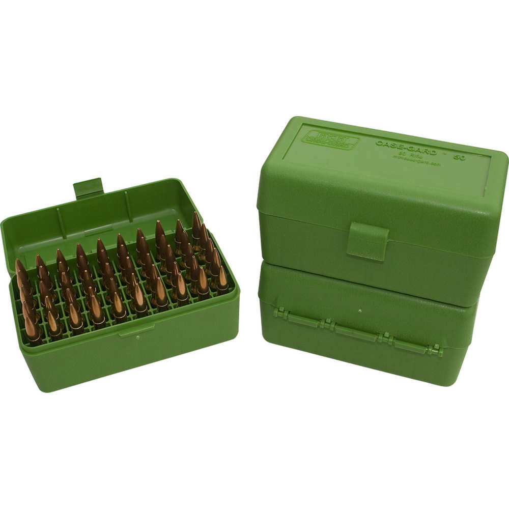 mtm case-gard - Ammo Box - 50 SER XSML RIFLE AMMO BOX 50RD - GREEN for sale