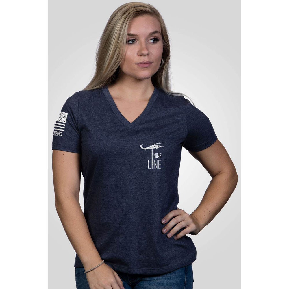 nine line apparel - AMERICAWRVNNAVYXL - WMENS VNECK AMERICA RELAXD FIT TSHIRT XL for sale
