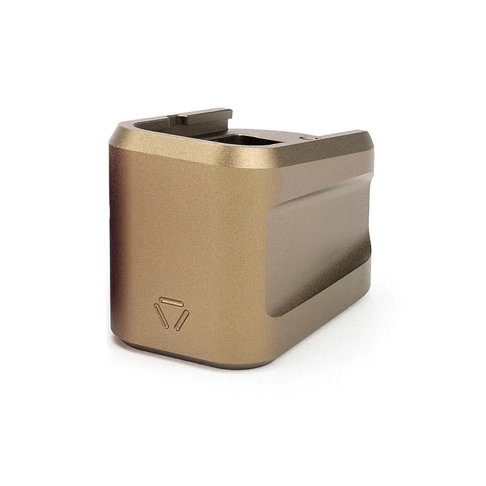 strike industries - Extended Mag Plate - ALUM EXT MAG PLATE GLK G19 9MM FDE for sale