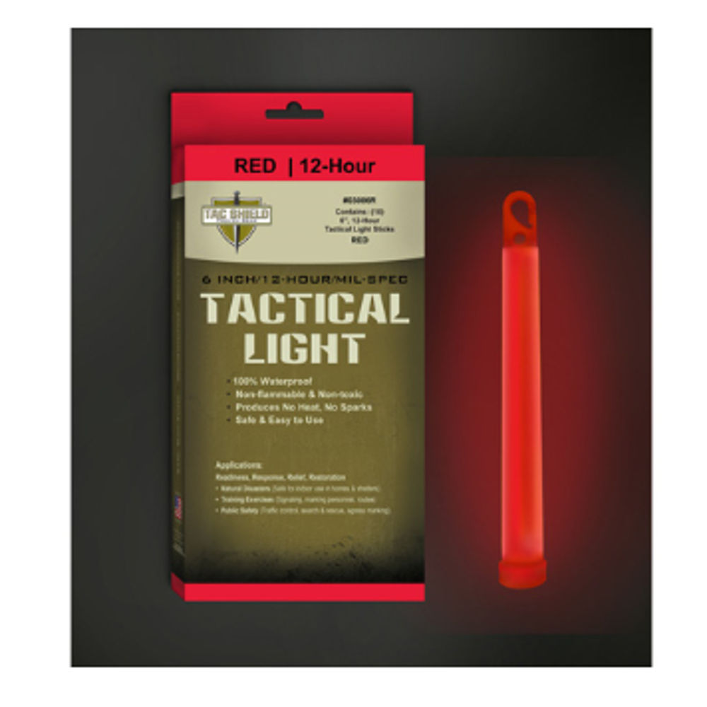 tac shield - 03086R - TAC 12 HR LIGHT STICK RED 6 IN 10 PK for sale