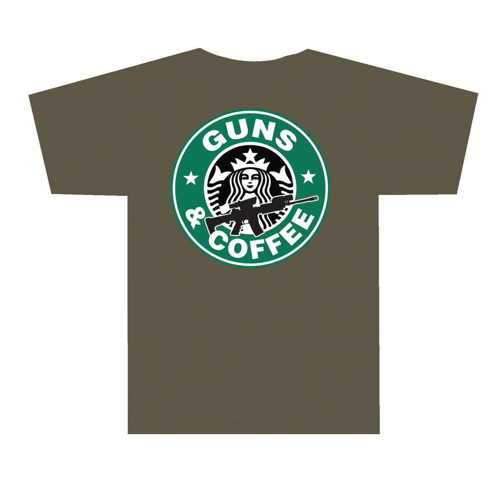 tuff products - 3001OD2X - GUNS AND COFFEE T-SHIRT OLV DRB - 2XL for sale